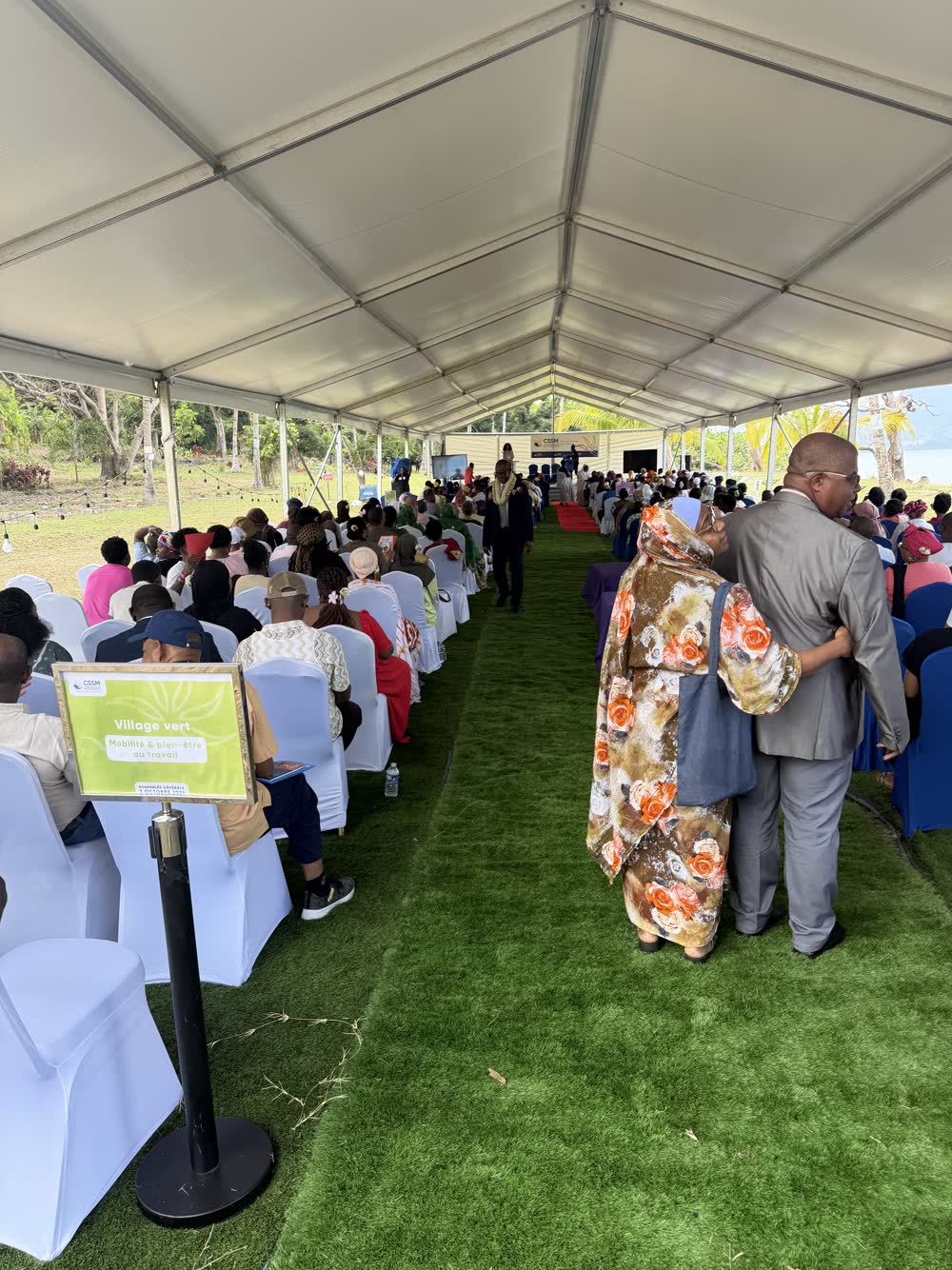 Chapiteau de la journée CSSM à Mayotte, 400 agents, filmé pour un aftermovie d'entreprise